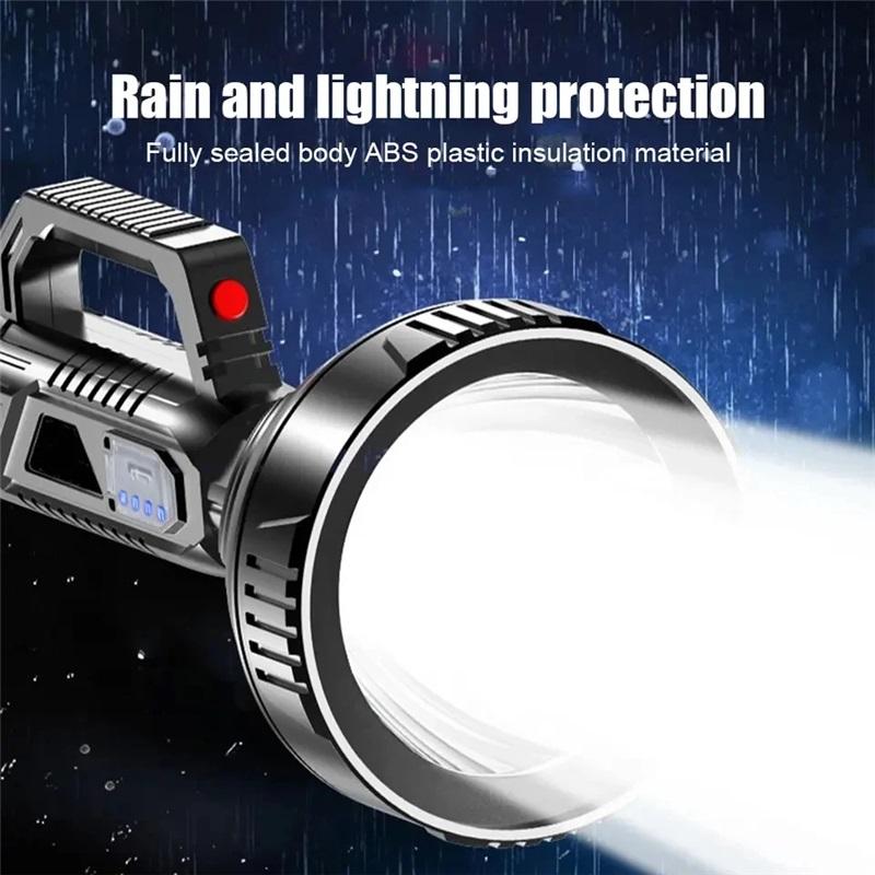 150000LM Powerful LED Flashlight Handheld Searchlight Rechargeable With Stand Super Bright Work Torch Portable Outdoor Lantern