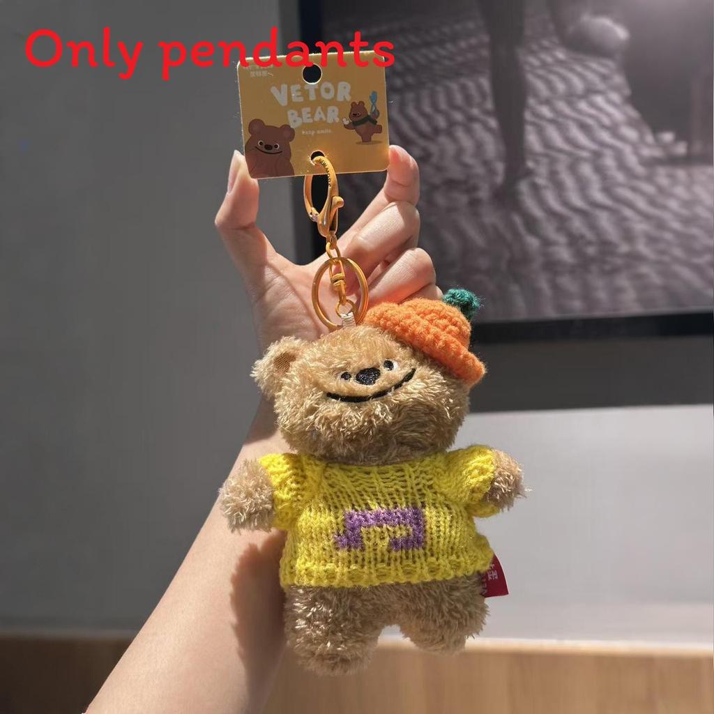 Cartoon Bear Plush Keychain With Pumpkin Hat For Kids And Collectors