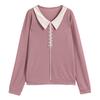 Mom's new lapel shirt loose women's top temperament middle-aged and elderly foreign style long-sleeved t-shirt women