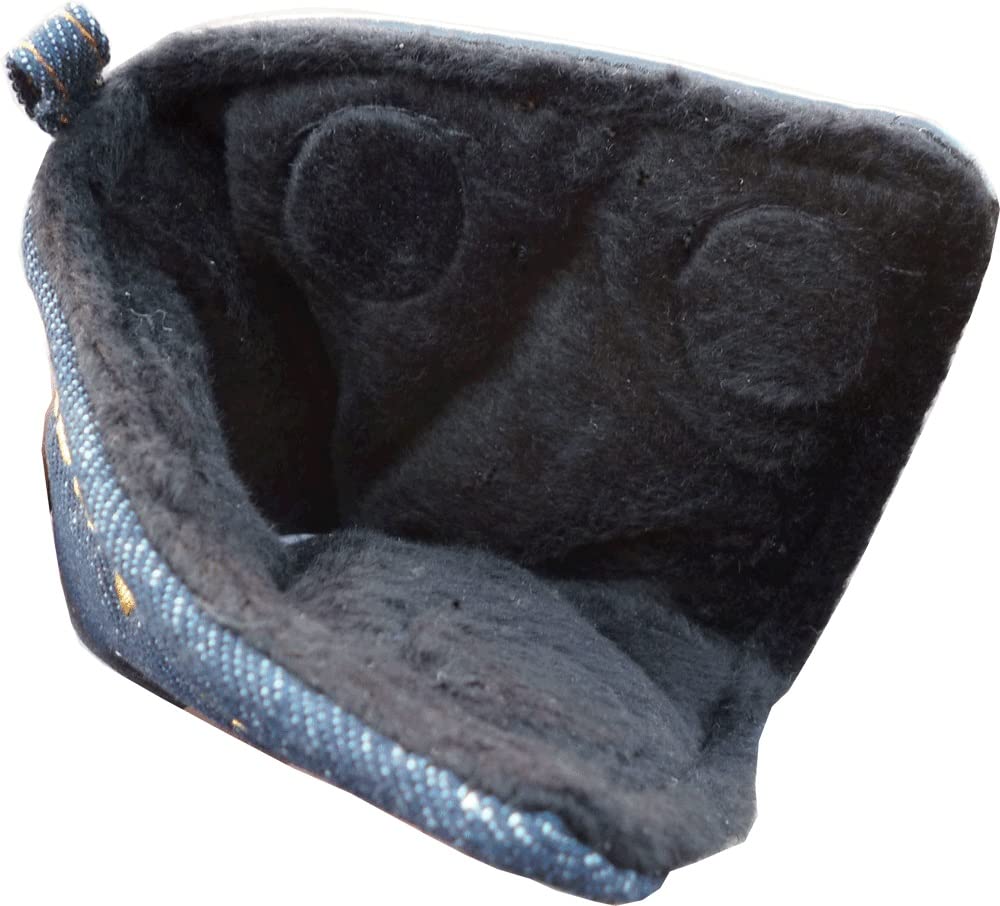 Denim golf putter cover for pin type magnetic type blue