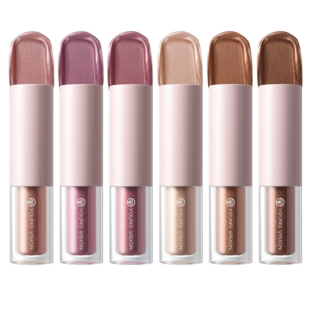 6-color Waterproof Metallic Liquid Eyeshadow Sparkle Glitter Eye Pigment Long Lasting Quick Dry Eye Makeup for Women