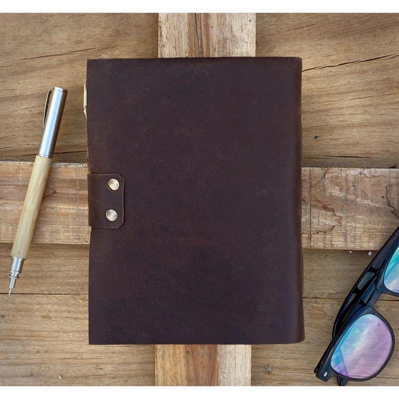 Handmade Vintage leather Journal - Blank Spell Book of Shadows, Grimoire Journal, Travel Writing Notebook, Deckle Edge Paper Lock Closure