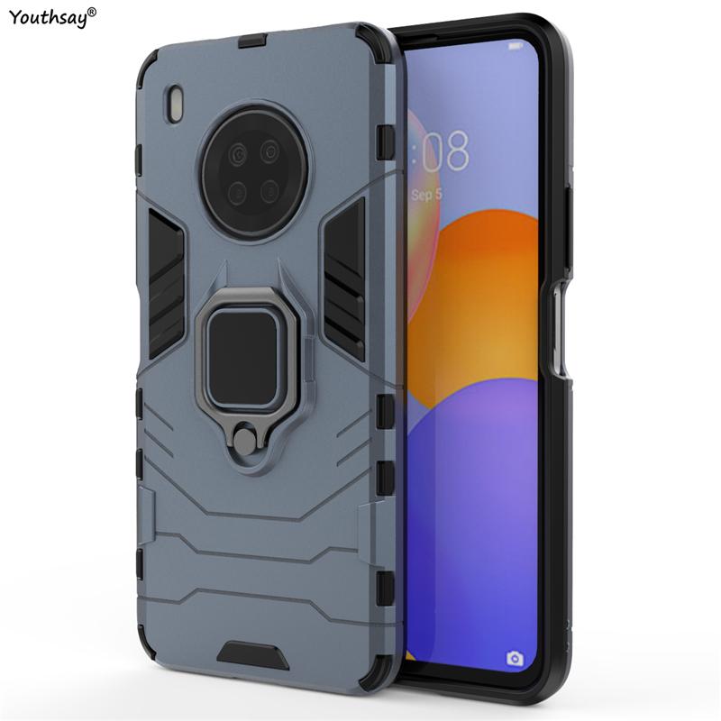 For Huawei Y9A Case Protective Case For Huawei Y9A Cover Armor Silicone Shell Fundas Finger Ring Cover For Huawei Y9A Case For Y9A