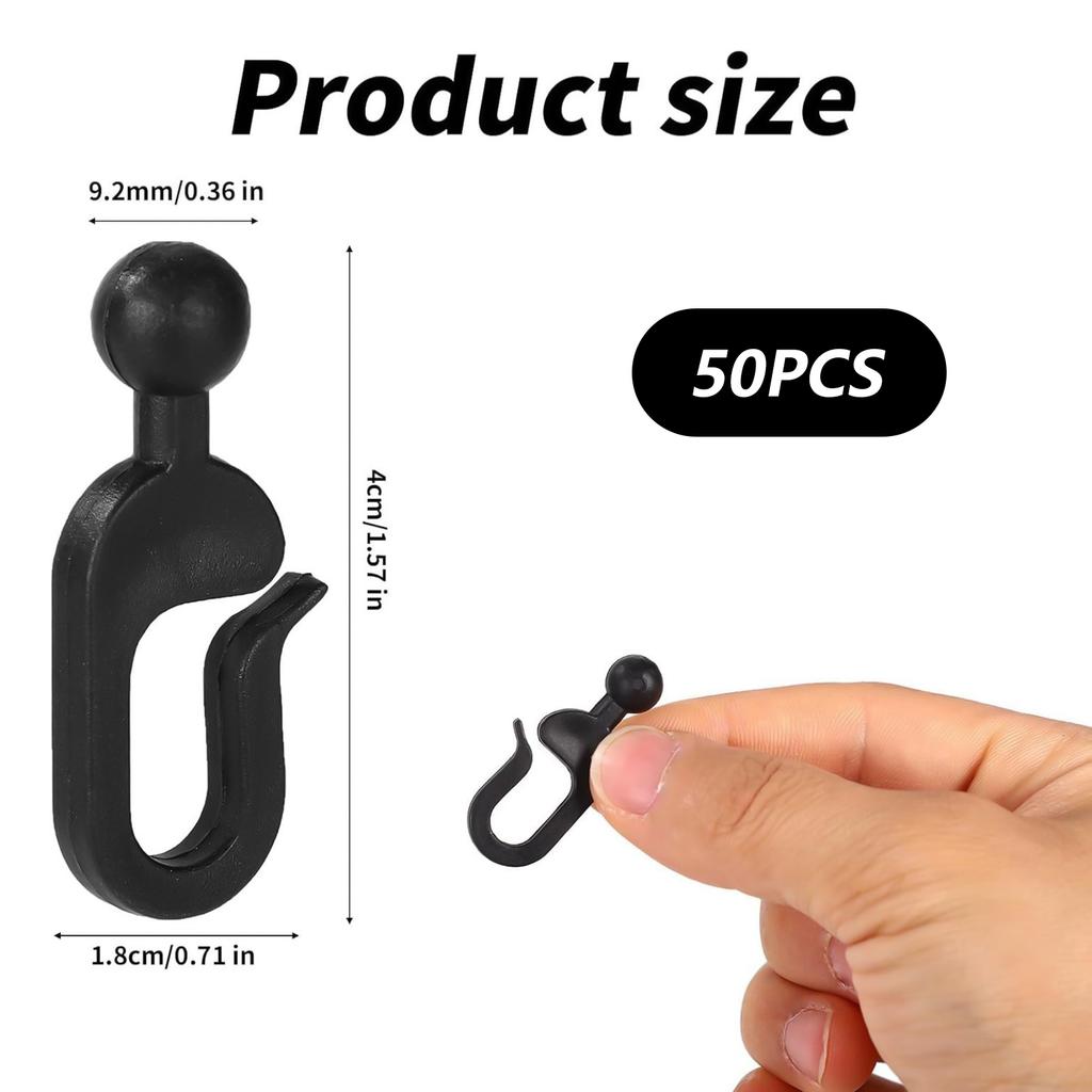 50-100pcs Plastic Curtain Hooks For Gazebo Curtains Invisible Curtain Track Hook Sunshade Awning Net Accessories 12Pcs