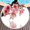 Peach Blossom Pattern Round Beach Towel, Microfiber Lightweight Beach Blanket, Soft Absorbent Quick Dry Pool Towel Picnic Mat