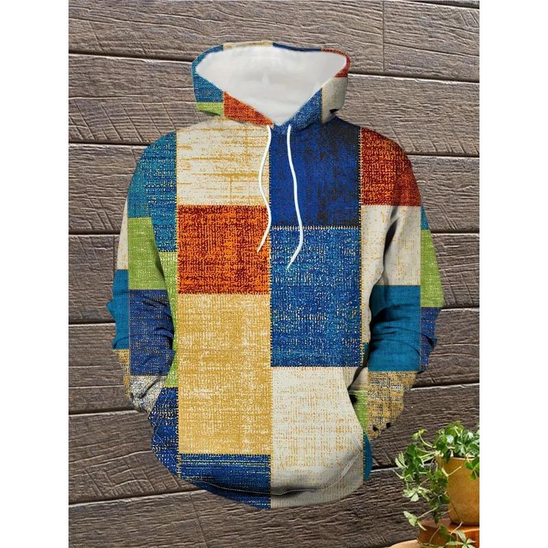 Men's Fashion 3D Printed Hoodie Casual Pullover Kangaroo Pocket Men's Fashion Long Sleeve Sports Hoodie Sweatshirt