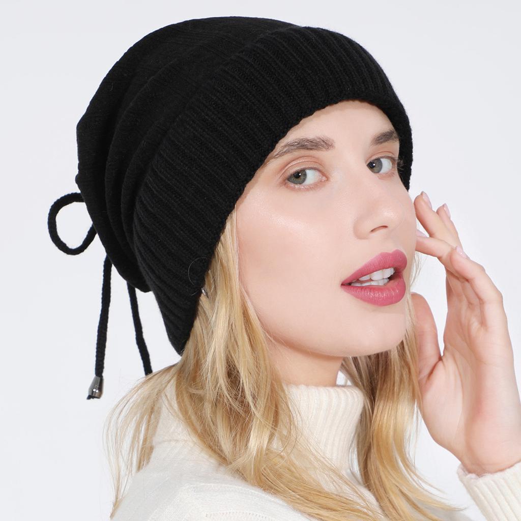 Hat Scarf  Baotou Hat for Men and Women Autumn and Winter Velvet Knitted Wool Confinement Windproof Ear Protection Hood