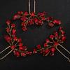 Teyglen 3pcs Crystal Bride Wedding Hair Pins Bridal Red Rhinestone Hair Pins Set Handmade Blue Black Red Crystal Hair Pieces Wedding Hair Accessories