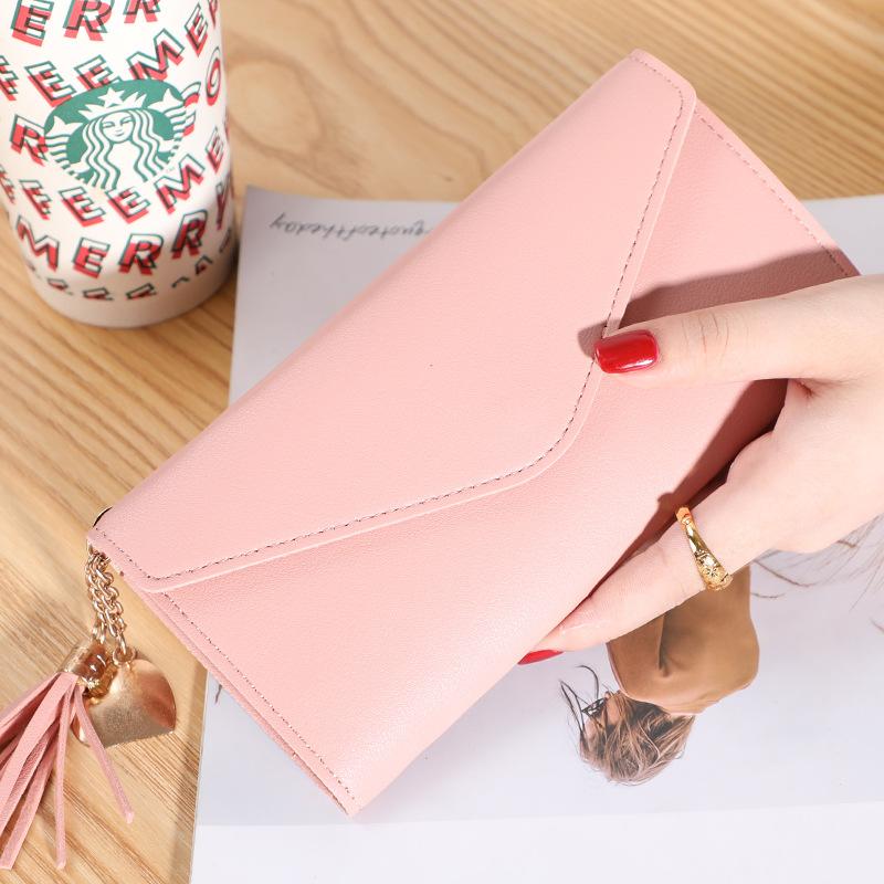 Newest Fashion Women Wallets Brand Letter Long Tri-Fold Wallet Purse Fresh Leather Female Clutch Card Holder Cartera Mujer