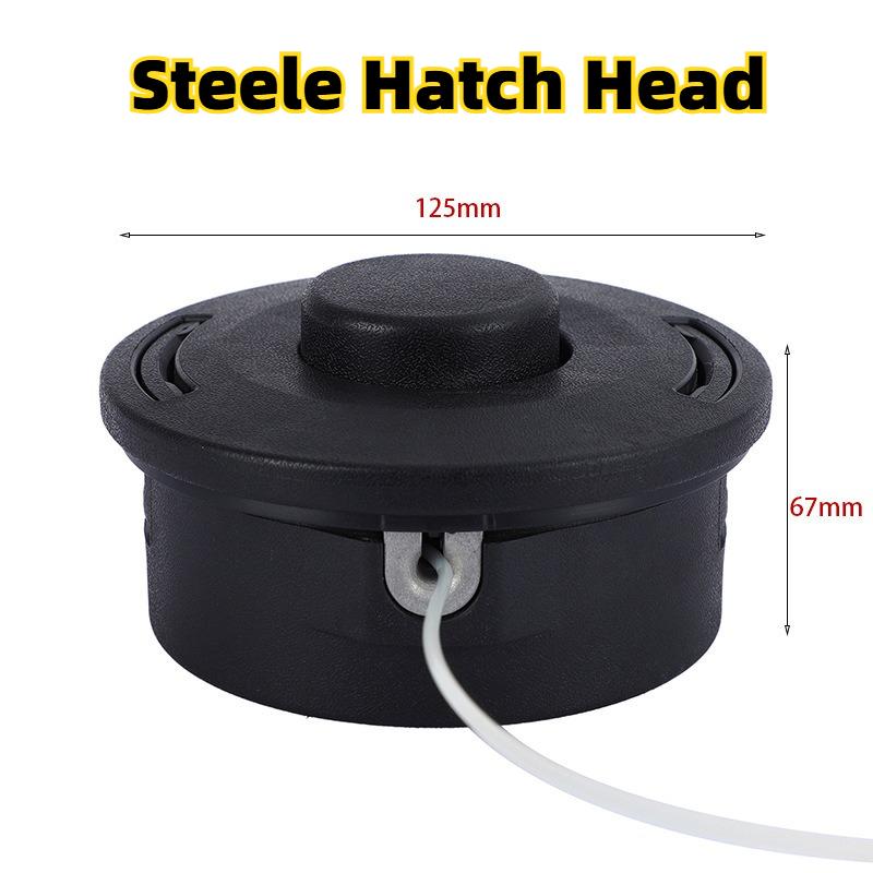 Aluminum Cover Weed Trimmer Head-Euro Code Lawn Mower Accessory Thickened Plastic Auto-Load StringReplacementNoDisassemblyNeeded