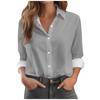Women's Loose Fashion Shirts Solid Color Band Collar Long Sleeve Shirts Slim Tops