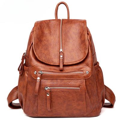 Mochilas de cuero de alta calidad para mujer, bolso de hombro vintage para mujer, mochila de viaje para mujer, mochilas escolares para niñas