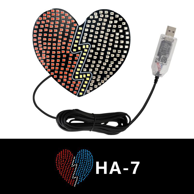 Car Love Window Light LED Decorative Light Creative No Wiring Love Reddish Internet Celebrity Rear Window Emotion Light