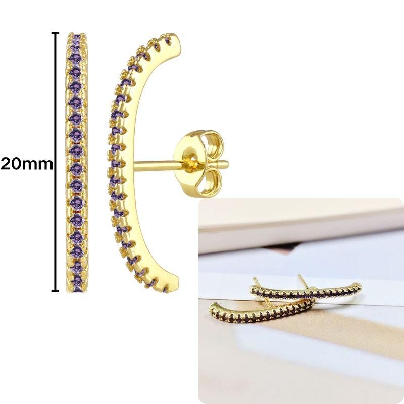 Damen 925 Silber Ohrstecker Lila Zirkon Ohrringe Creolen Lila Kristall Anhänger Ohrring Mode Hochzeits Schmuck