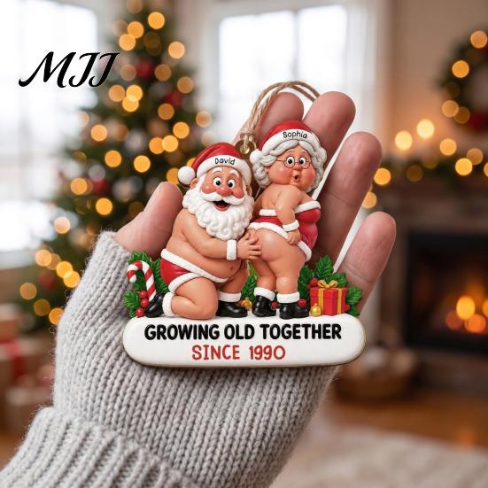 Hanging Wood Craft Decorations Wooden Christmas Tree Ornaments, Funny Santa Claus Pendant with Decorative Holiday Party Favors Rope for Home Decor and