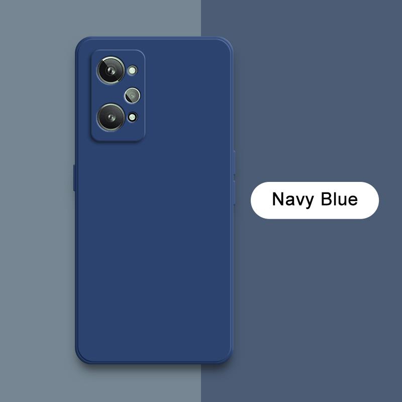 

Квадратные жидкие силиконовые чехлы для Realme GT 2 3 Explorer Master Neo Flash GT2 2T 3T Pro 5G 360 защитные противоударные чехлы для телефонов Realme GT2 темно-синий