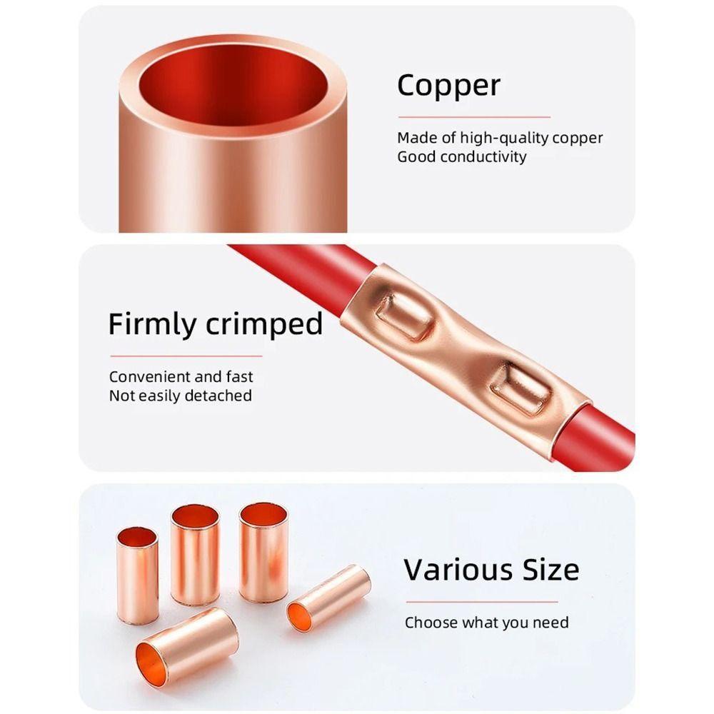 100Pcs Hole Passing GT Copper Terminal Connecting Tube GT Sleeve Tube  Terminal Block