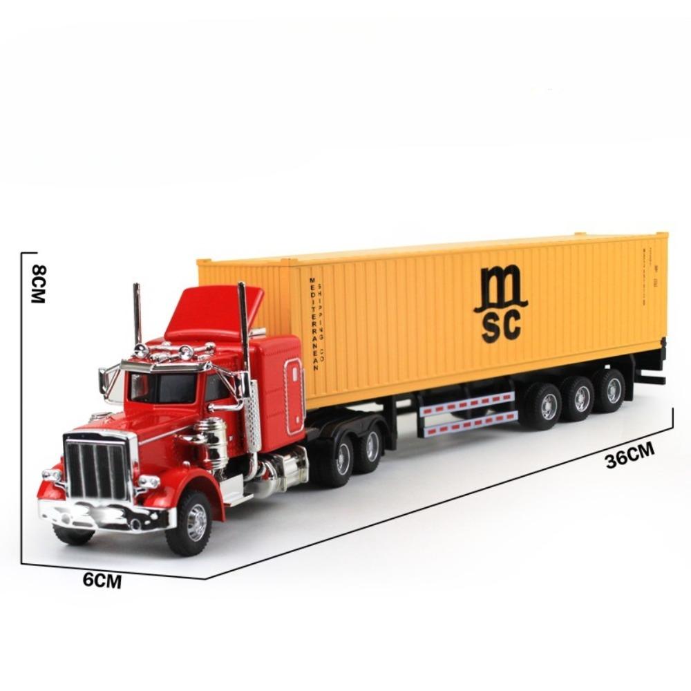 1:50 Amerikanischer Anhänger Transportfahrzeug Diecast Legierung Vorderteil Container LKW Modelle Spielzeug Ton Licht Autos für Jungen Weihnachtsgeschenke