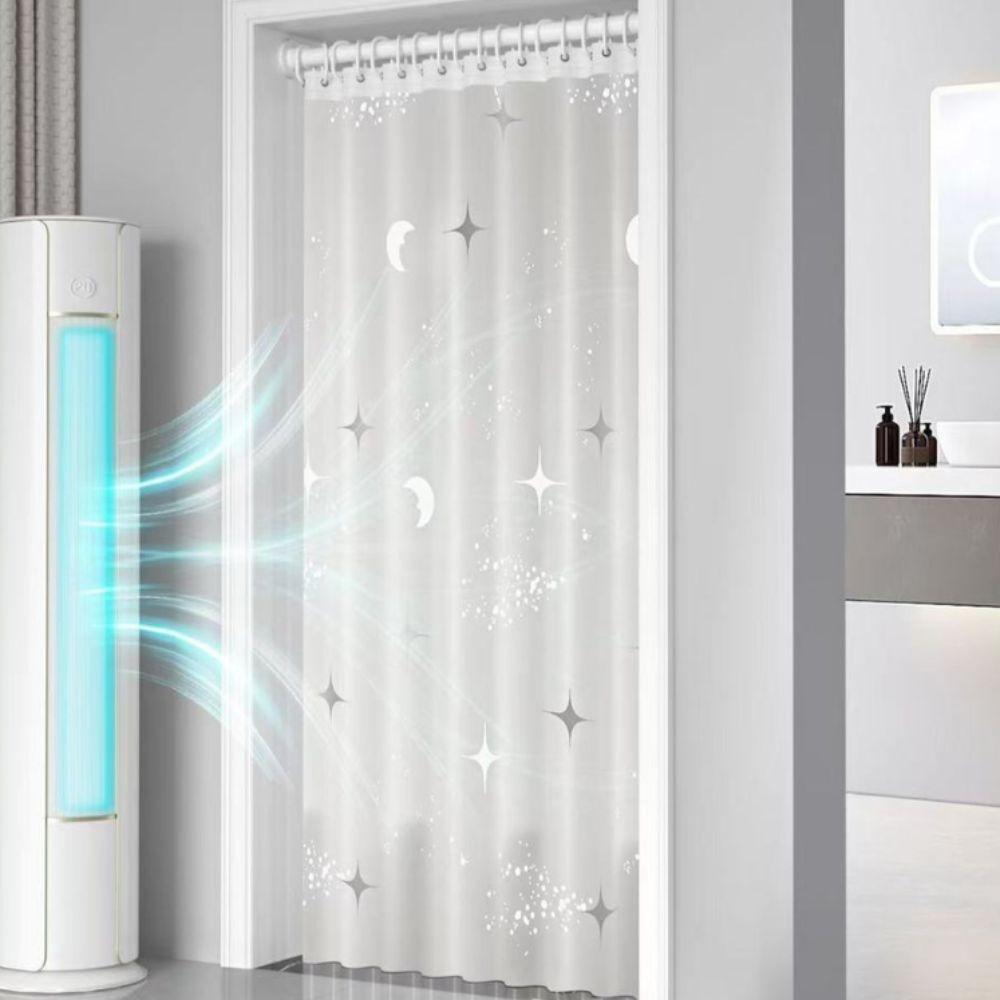 Mold-proof Bath Curtain with Hooks Toilet Curtain Modern Door Curtain  Hotel