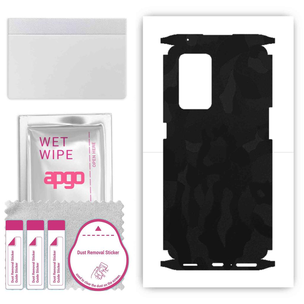 apgo Protective Skin Sticker for the Back+sides Compatible with Oppo Reno 6 Pro 5G, Full Wrap Film, Foil, Vinyl - Pattern Black Camo