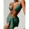 Sexy Bikinis Women Swimsuit 3 Pieces Bikini Set Halter Cover Up Brazilian Swimwear Female Beach Wear Bathing Suits Biquini