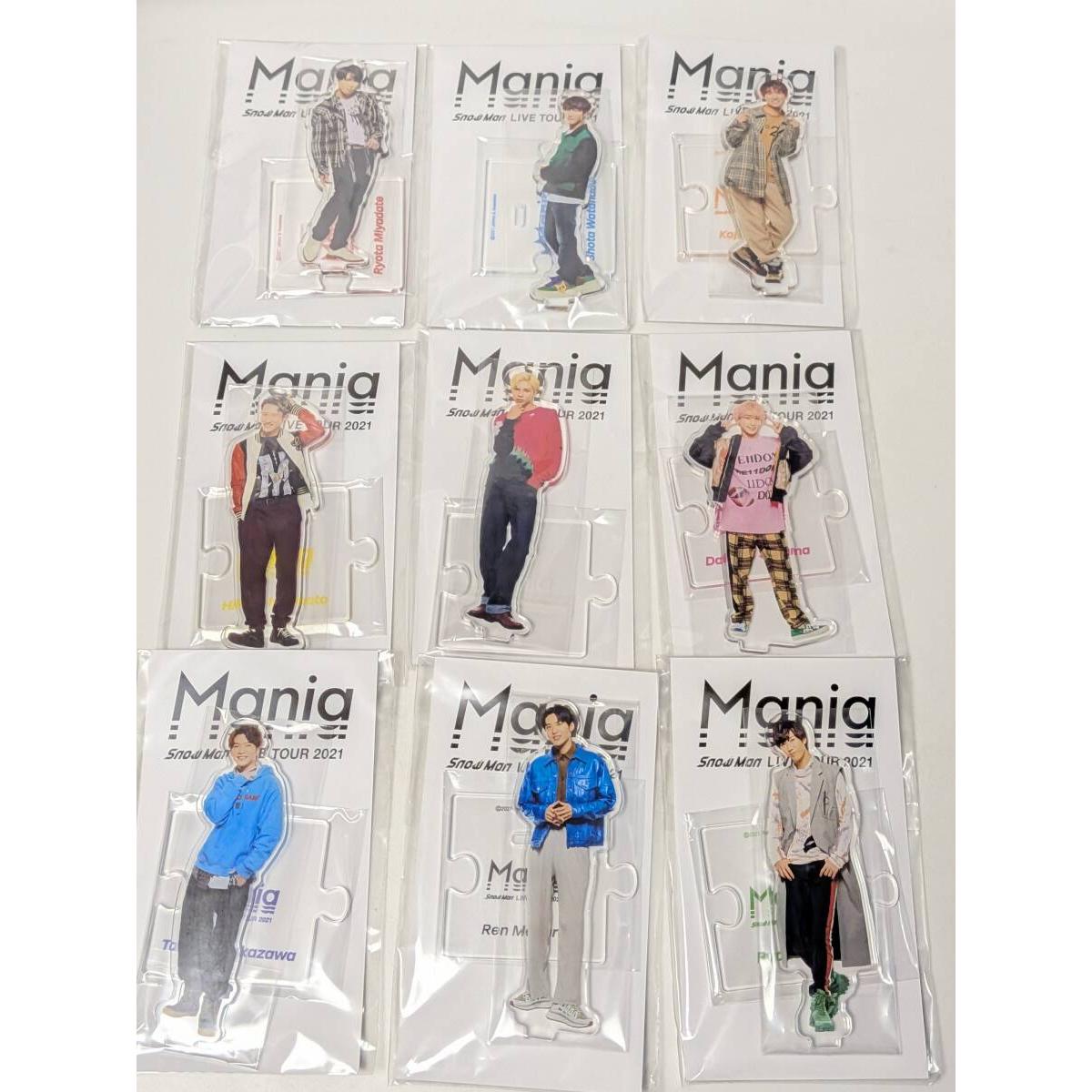 Used Snow Man Acrylic Stand LIVE TOUR 2021 Mania All Types 9 Piece Set Iwamoto/Fukasawa/Abe/Watanabe/Sakuma/Miyadate/Mukai/Meguro/Raul