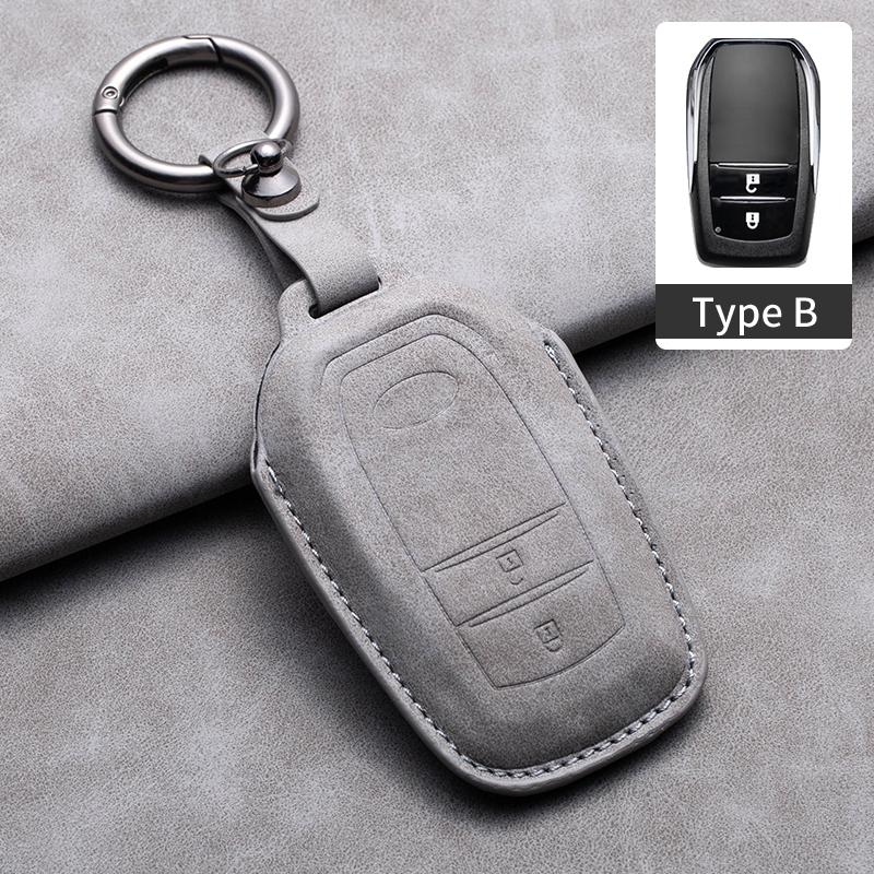 

Leather Car Key Case Cover Shell Fob For Toyota Yaris Cross Hilux Innova Fortuner Camry Land Cruiser 200 300 Prado Crown TLK 200
