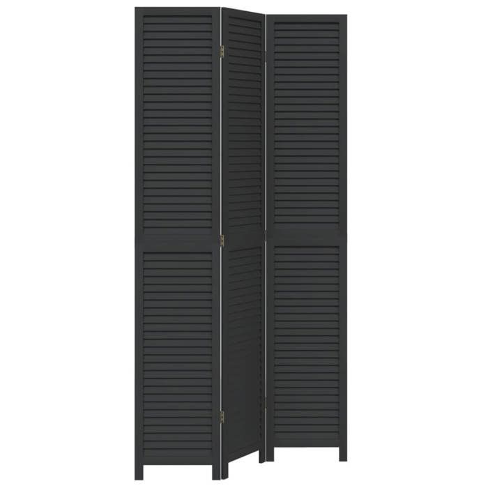 VidaXL Cloison de Séparation 3 Panneaux, Séparateur de Pièce, Écran d'Intimité, Paravent de Salon Chambre, Noir Bois de 358848