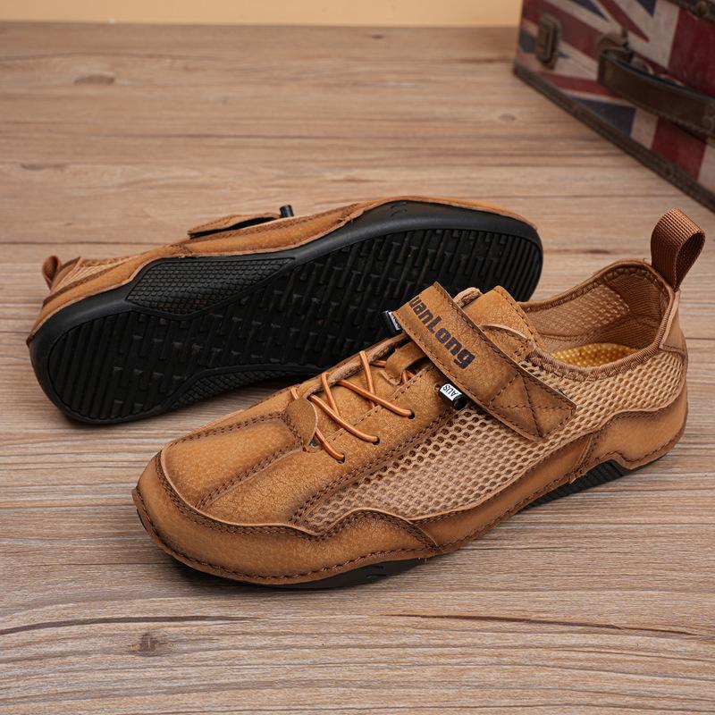 

2020 summer new long-term spot spring and summer casual Velcro Doudou shoes mesh large size men s single shoes 38 світло-коричневого кольору