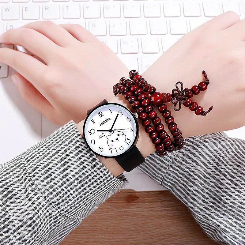 Simple Girl'S Heart Student Watch Exam Watch Girl Small Fresh Versatile Soft Girl Digital Quartz Watch