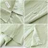 Summer Shirts for Men Harajuku Style Green Short Sleeve Shirt Daily Men's Casual Shirt Light Weight Tops