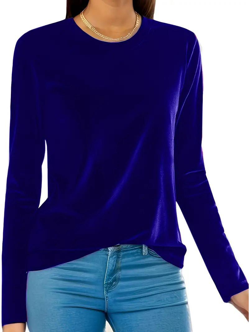 

Women s Solid Color Long Sleeve Base Layer Shirt - Autumn/Winter 2024 S темно-синий
