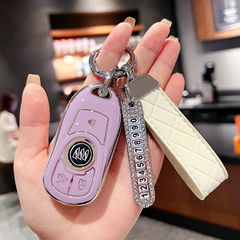 Premium Key Case for Buick Regal, Envision, GL8, LaCrosse, Enclave, GX and Weilan 7 Cars - Women's Shell Buckle Bag