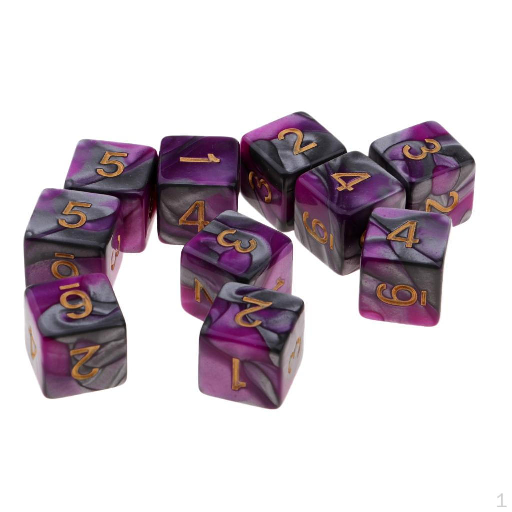 

Многогранный набор из 10 предметов с ролевой игрой D6 RPG Purple+Gray