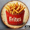 1pc Retro French Fries Round Sign 8x8in, Funny Food Wall Art for Kitchen Restaurant Bar Decor, 2D Flat Gourmet Plaque Gift
