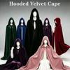 Hooded Velvet Cape Solid Color Long Cloak Halloween Cosplay Wizard Gothic Party Costume For Adults Kids