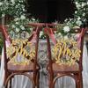 1 Pair Wooden Sign Bohemian Chair Back Hanging Pendant Chair Decor For Wedding Party Bridal Shower Decoration