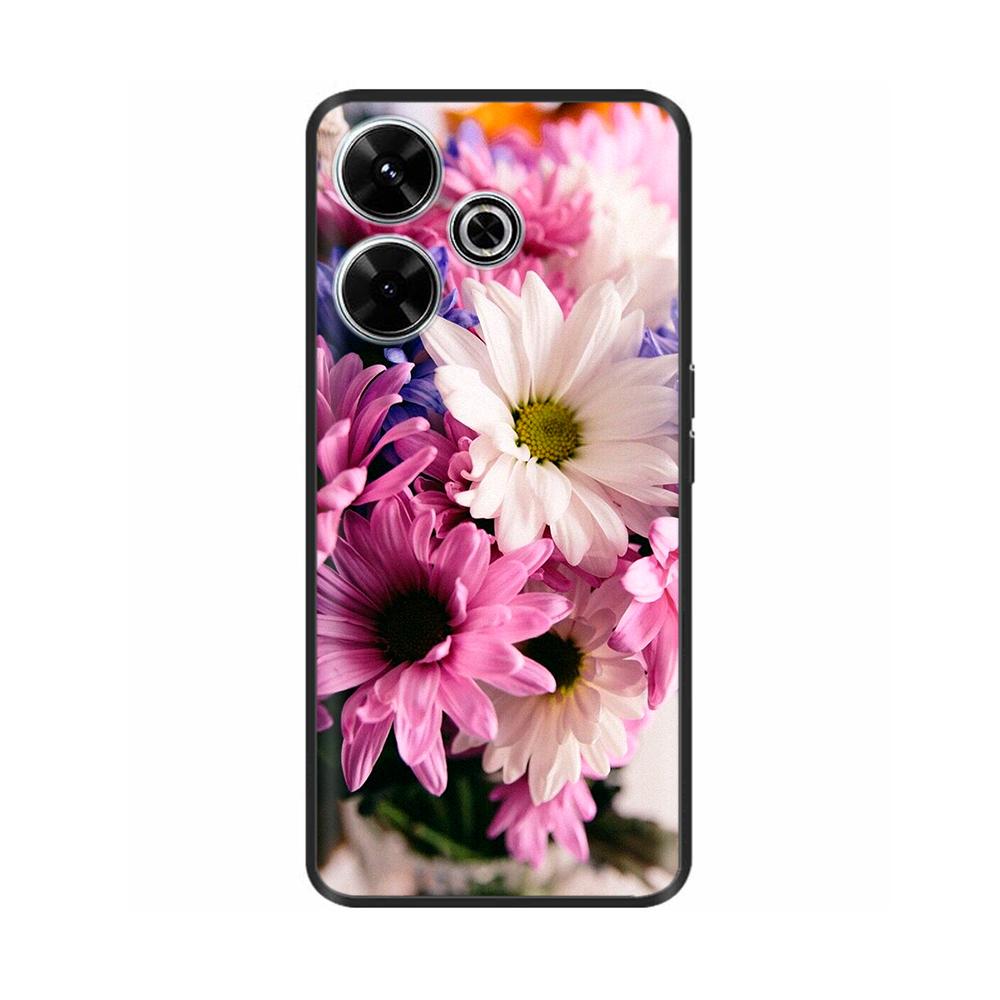 For Xiaomi Redmi 13 Case Cute Flower Cat Painted Soft Silicone TPU Back Cover For Redmi 13 4G redmi13 2024 Phone Cases Shells