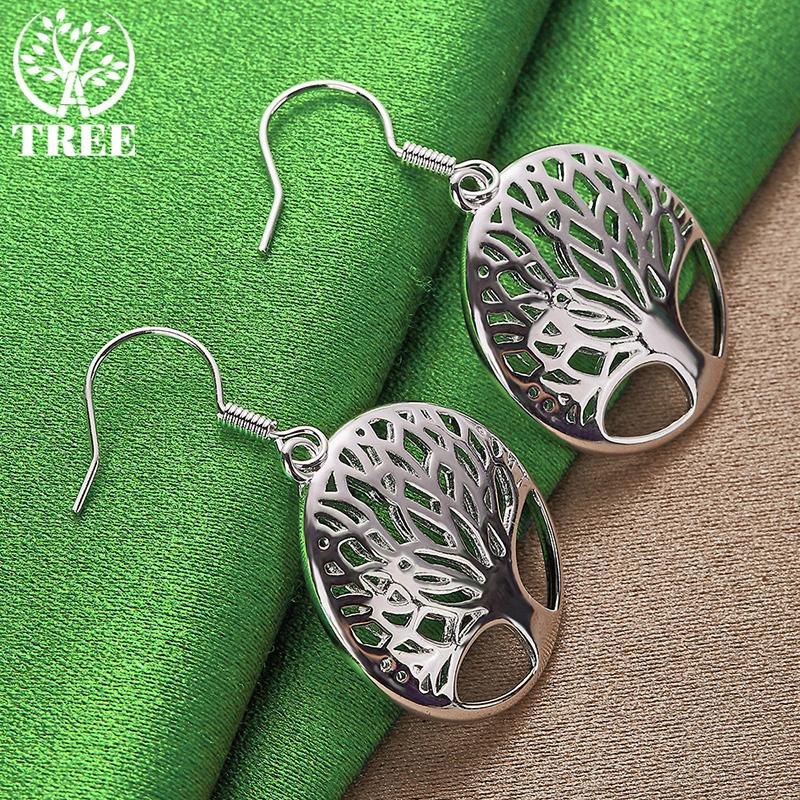 Vintage Versatile 925 Sterling Silver Tree Of Life Drop Earrings For Lady Charm Wedding Party Gifts Elegant Jewelry Accessories