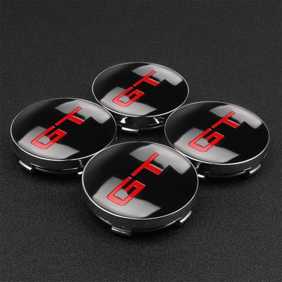 4PCS 56/60MM Krytky středového náboje kol auta Nálepka s odznakem GT Samolepka na kola Prachotěsné kryty