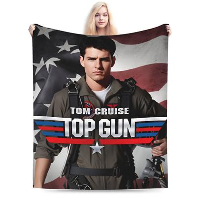 Movie Top Gun Sign Tom Cruise Soft Blankets  Students Plush Bedding Throws Novelty Bedroom Flannel Bedspread Sofa Bed Cover