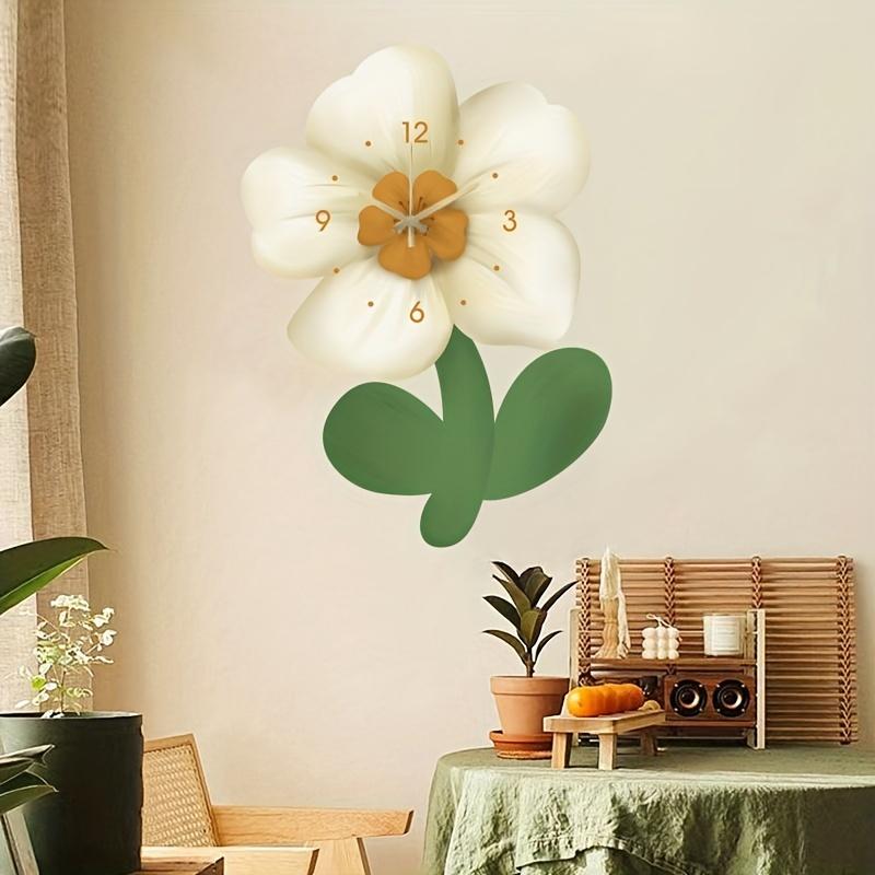Flower Petal Design Wall Clock Silent Non Ticking Clock Creative Battery Powered Clock Home Living Room School Office Decor