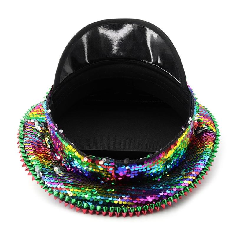 Cappello da Capitano Scintillante Cappello con Paillettes di Cristallo Pesante per Festa di Addio al Nubilato Cappello da Capitano Cappello da Sposa per Attore Attrice