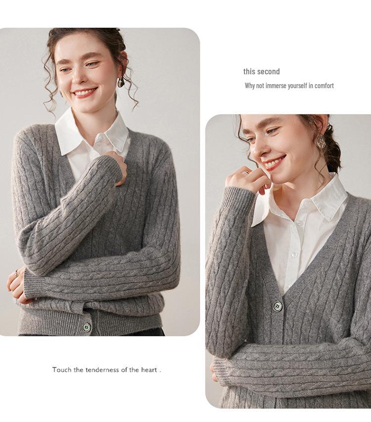 Autumn Winter Cashmere Knit Cardigan: Soft, Versatile, and Comfortable Loose-Fit Top