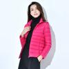 Women Coat Autumn Winter White Duck Down Jacket Solid Colors Warm Slim Zipper Fashion Light Down Coat