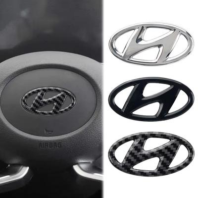 61mmX32mm ABS Car Steering Wheel Center Sticker For Hyundai Tucson Accent Elantra Santa Fe Sonata Ix25 Ix35 Solaris Accessories WW80