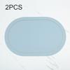 2PCS 45x30cm Leather Tableware Mat European Round Corner Decorative Pad Waterproof Oil Resistant Bowl Cup Table Mat Insulation