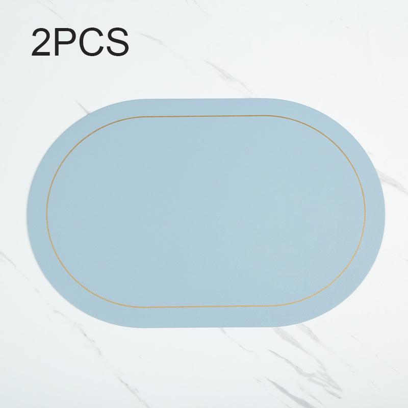 2PCS 45x30cm Leather Tableware Mat European Round Corner Decorative Pad Waterproof Oil Resistant Bowl Cup Table Mat Insulation