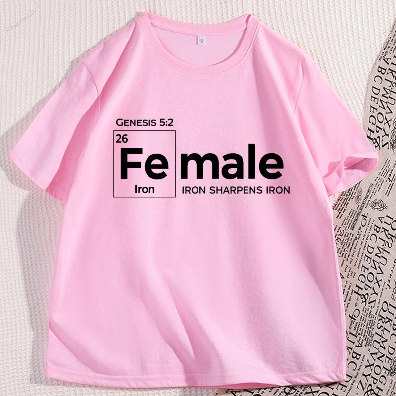 Female The Original Iron Man Printed T Shirt Cotton Short Sleeve Feminist Woman Up Tshirt Loose Round Neck Short Sleeve Tops