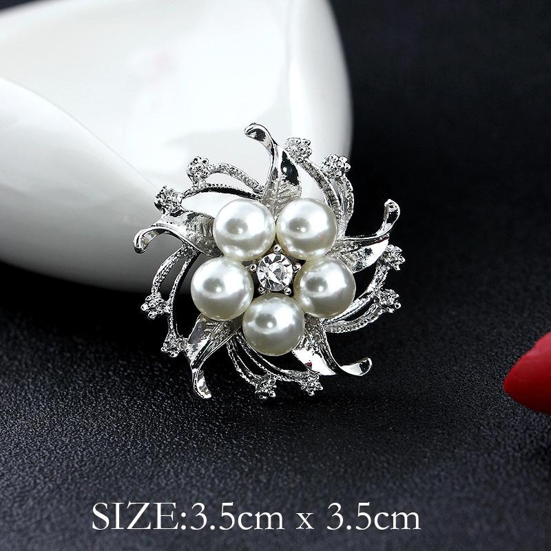 Mode Kristall Strass Persönlichkeit Vielseitig Perlenkranz Kleine Brosche Anstecknadel Damen Seidenschal Schnalle